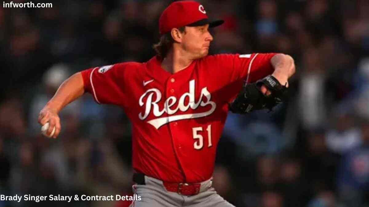 Brady Singer Net Worth 2026 – Brady Singer pitching for the Cincinnati Reds during an MLB game.