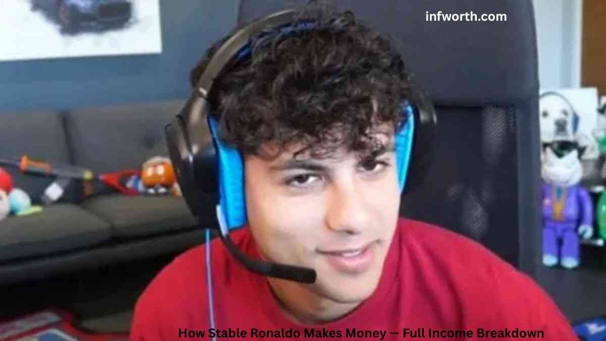 Stable Ronaldo wearing a gaming headset during a livestream discussing his earnings and Stable Ronaldo Net Worth