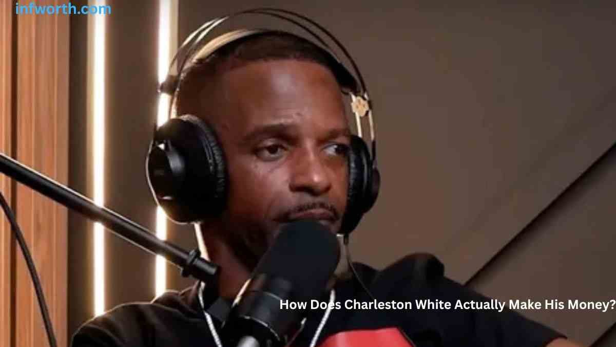 Charleston White net worth 2026 podcast interview with headphones and microphone