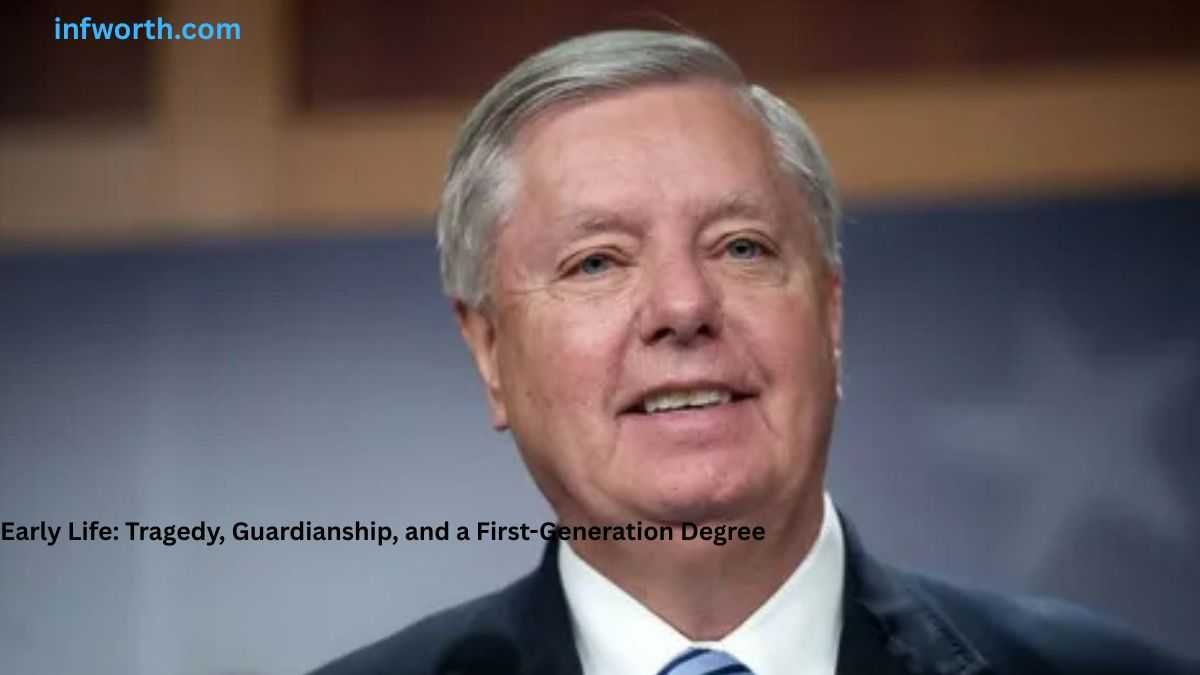 Lindsey Graham in a formal portrait, featured in an article about Lindsey Graham Net Worth and his early life.
