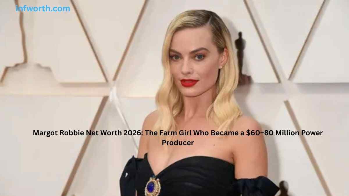 Margot Robbie at a red carpet event for an article about Margot Robbie Net Worth in 2026.