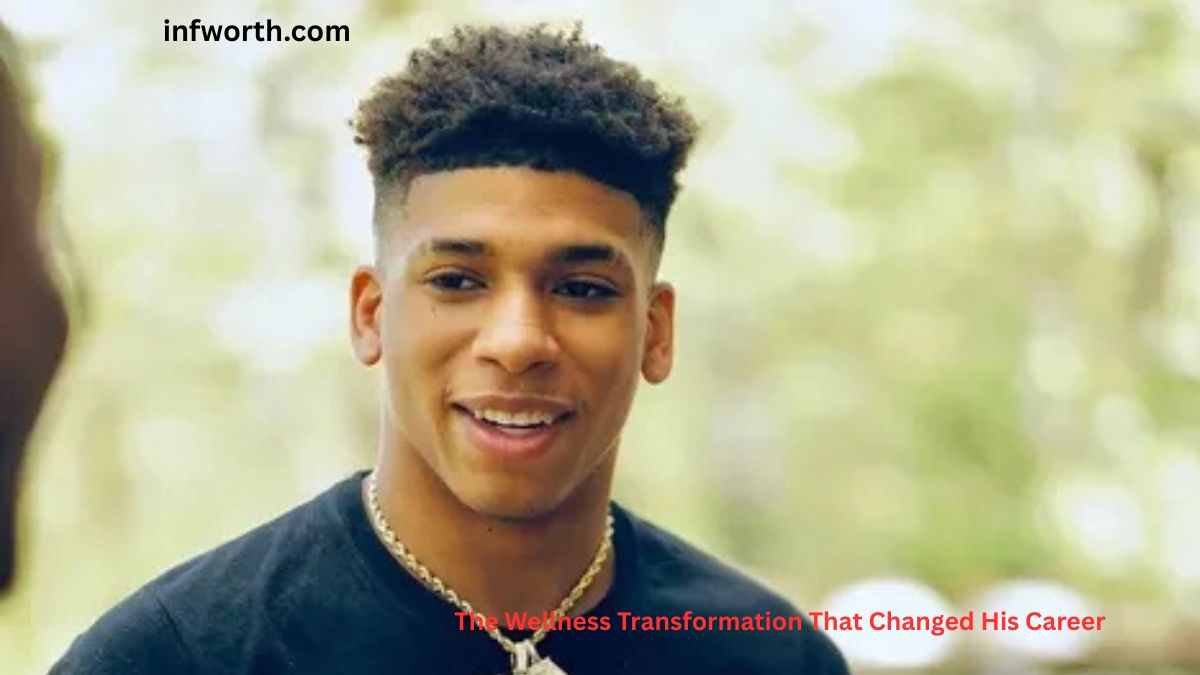 NLE Choppa Net Worth – NLE Choppa smiling during an interview while discussing his wellness journey and personal growth.