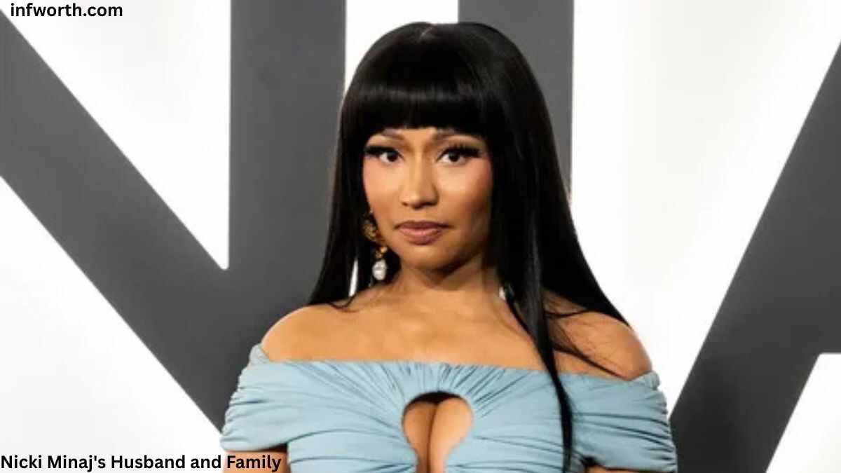 Nicki Minaj Net Worth 2026 with the rapper at a public event alongside details about her husband, family, and $150 million fortune.