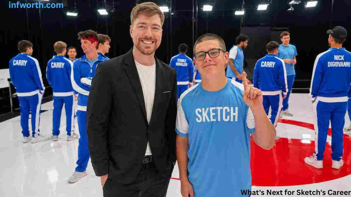 Sketch net worth 2026 with MrBeast at a sports event