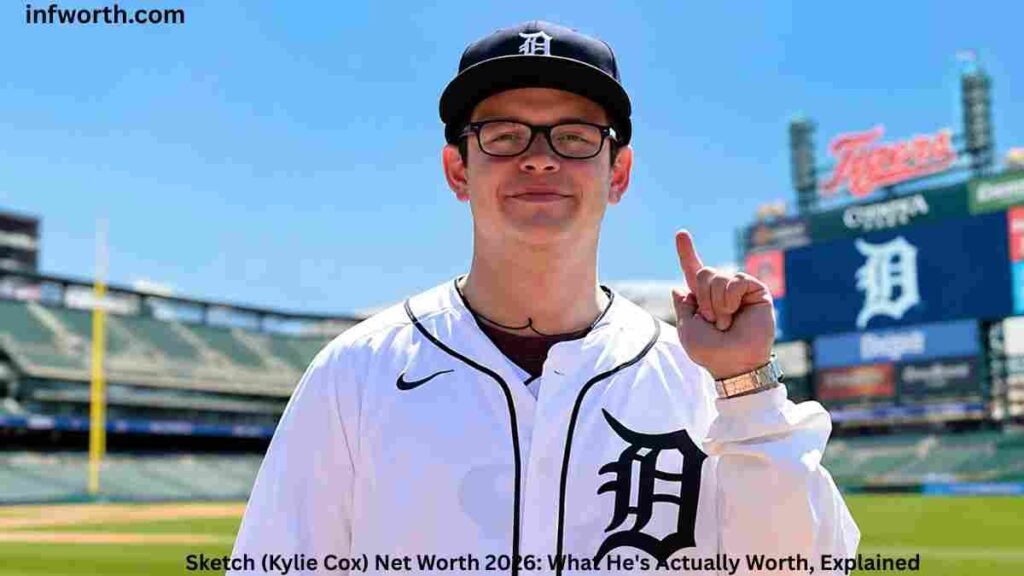 Sketch (Kylie Cox) in Detroit Tigers jersey at baseball stadium
