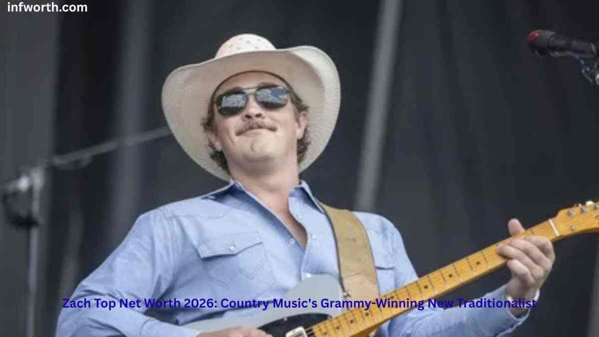 Zach Top performing live on stage with a guitar during a country music concert – Zach Top Net Worth