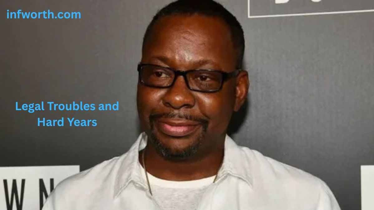 Bobby Brown during a public appearance, highlighting his legal troubles and difficult years in his personal life.