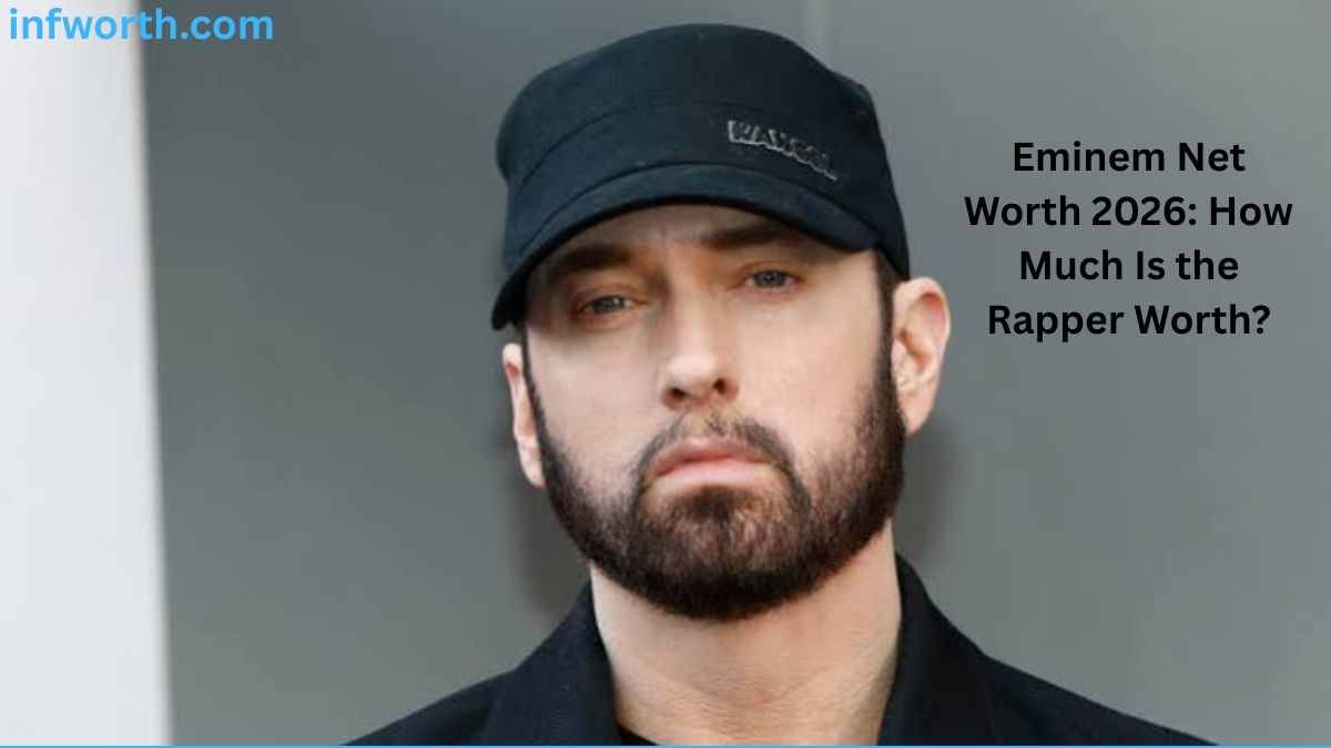 Eminem Net Worth 2026 – Rapper Eminem wearing a black cap and jacket