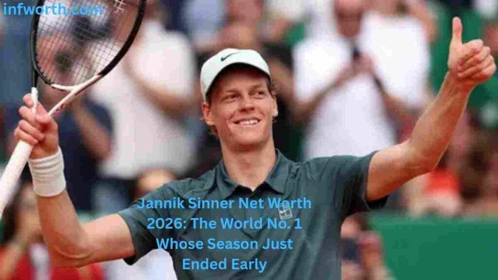 Jannik Sinner celebrating with his tennis racket during a match – Jannik Sinner Net Worth 2026
