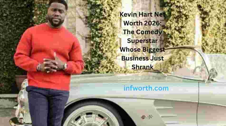 Kevin Hart Net Worth 2026, comedian standing beside a luxury vintage car.
